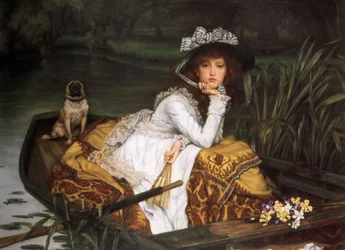 Jovem senhora num barco